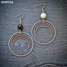 Boucles d'oreilles Luna Yin et Yang